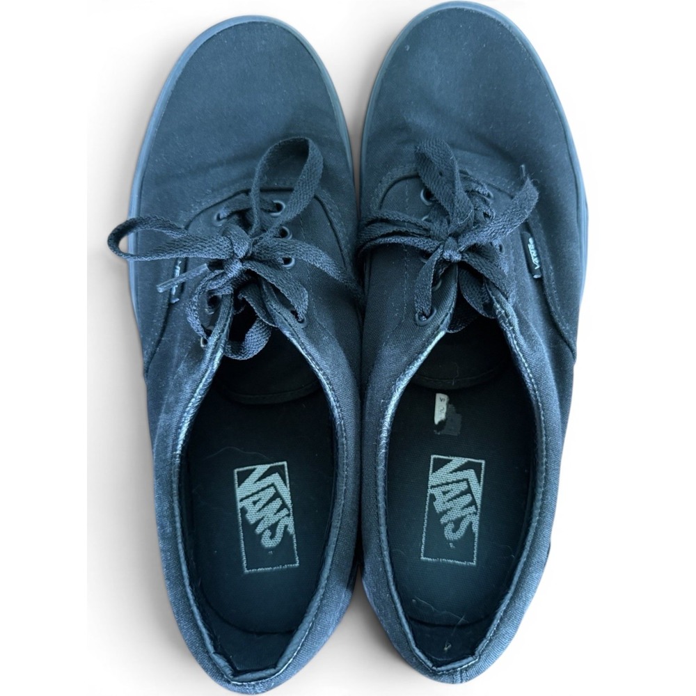 Vans Era canvas skate shoes low-top padded collar tonal black laces 10 all black